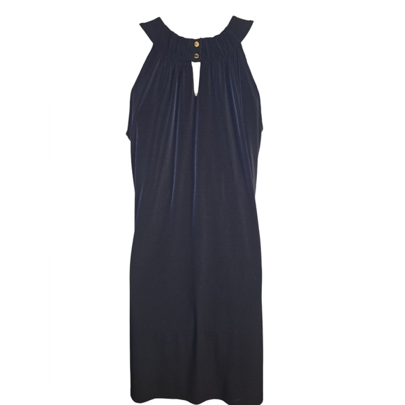 Calvin Klein Dark Blue Halter Top Dress with keyhole back, Size 4 - Picture 3 of 6